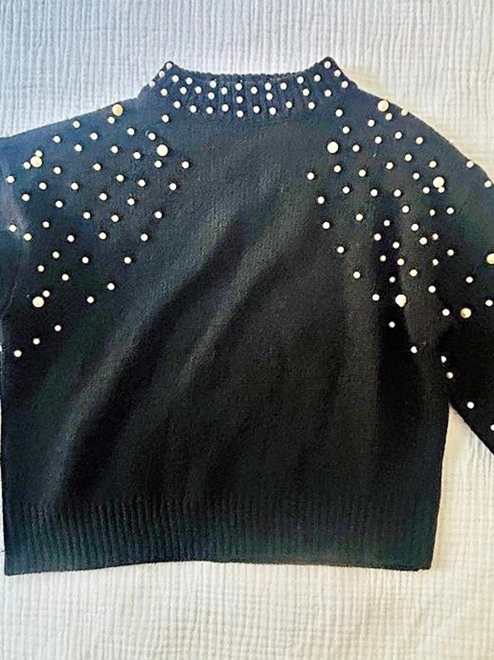 Haute Rogue Studded Crew Neck Sweater- Small